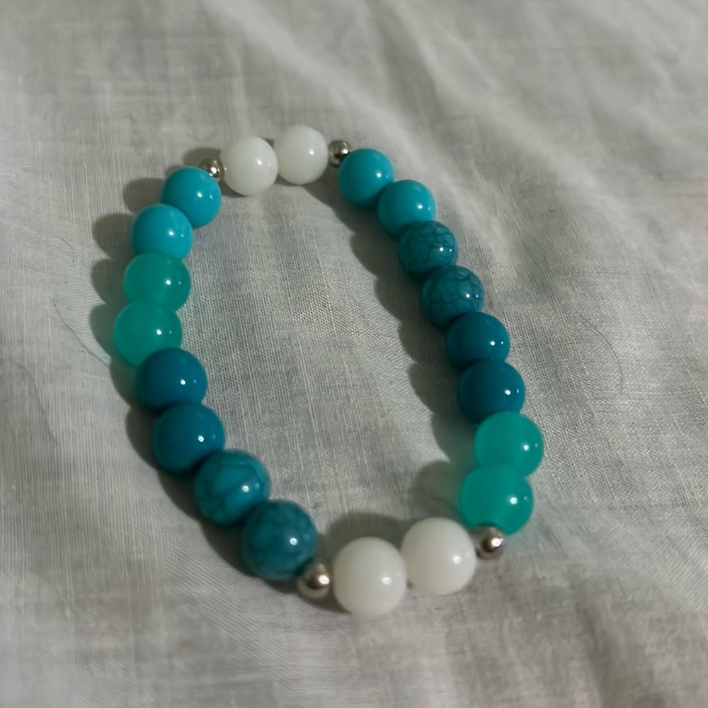 Home made glass bead bracelet,